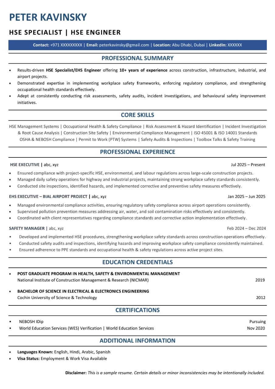 ATS-friendly resume template, Resume 2