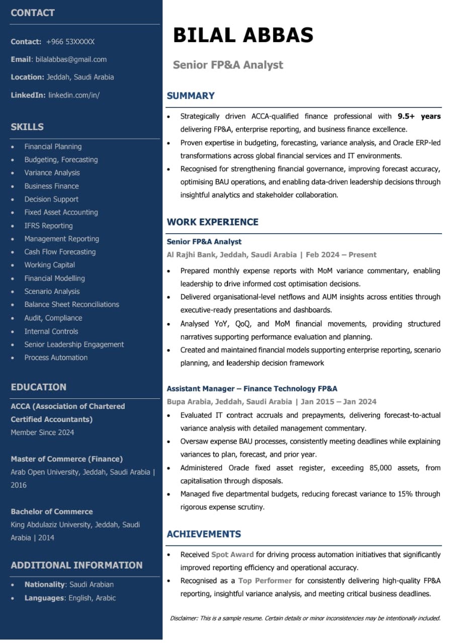 ATS-friendly resume template, Resume 4