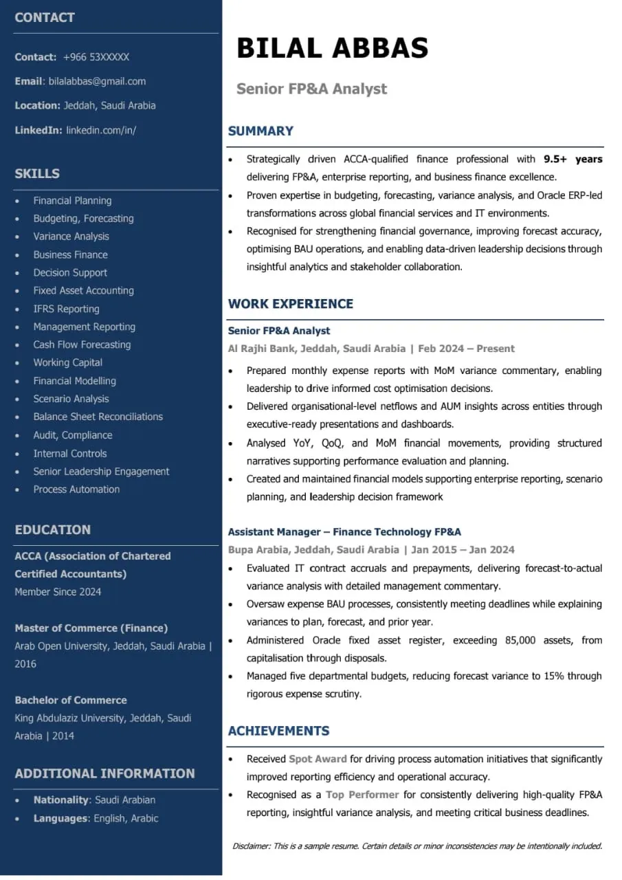 ATS-friendly resume template, Resume 4